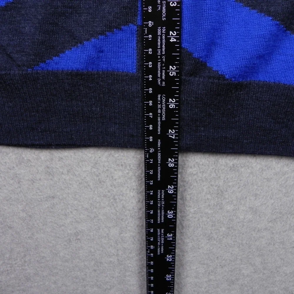 Nike Golf Sweater Mens Large 1/4 Zip Pullover Mock Neck Blue Striped Long Sleeve